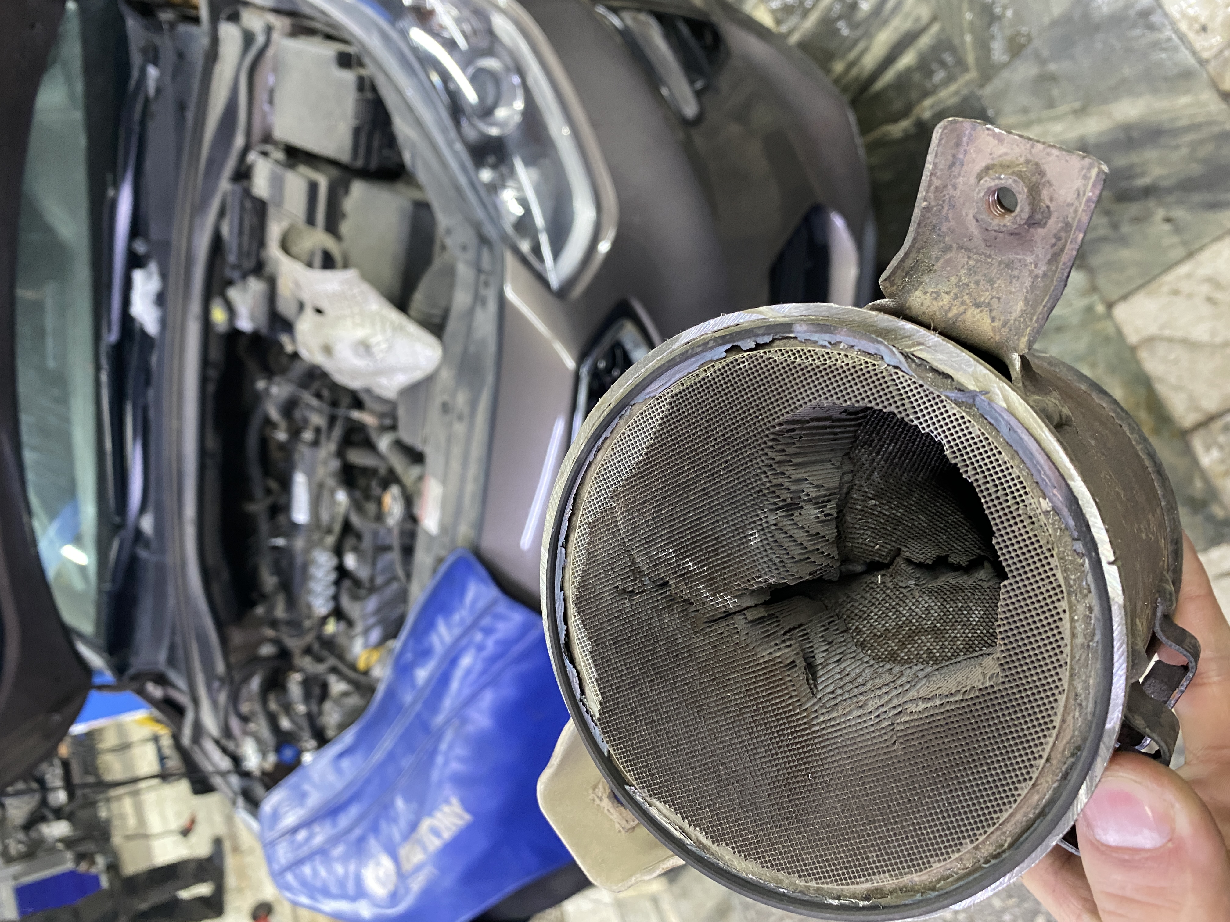 Разрушение сот катализатора изнутри